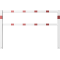Stationary access barriers | welded | with top and quarter-bent bar | hot-dip galvanized and white coatedwith red reflecting stripes | total width: 2000 mm